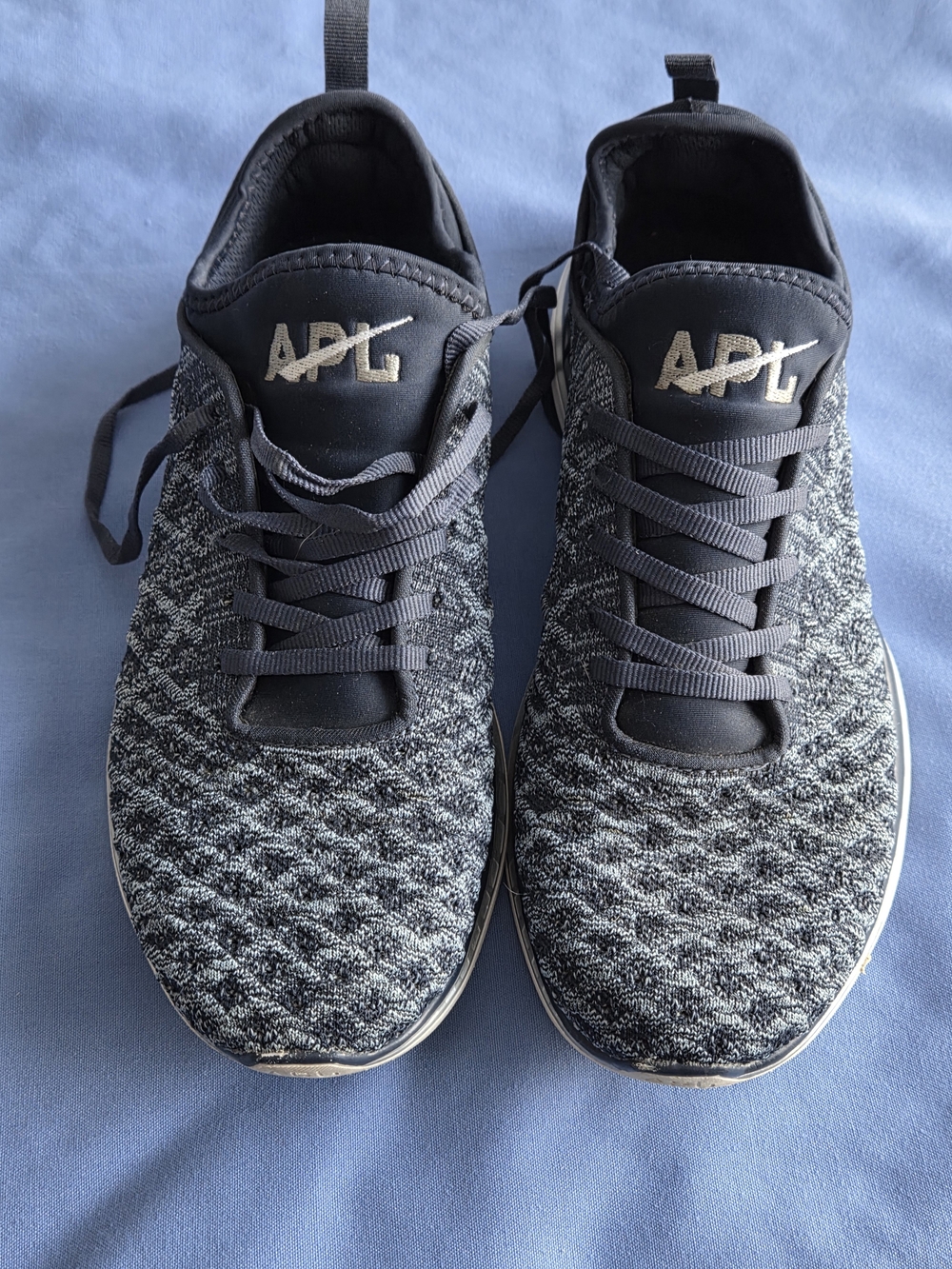 APL Men's Knit Lace-Up Sneakers in Black and Gray